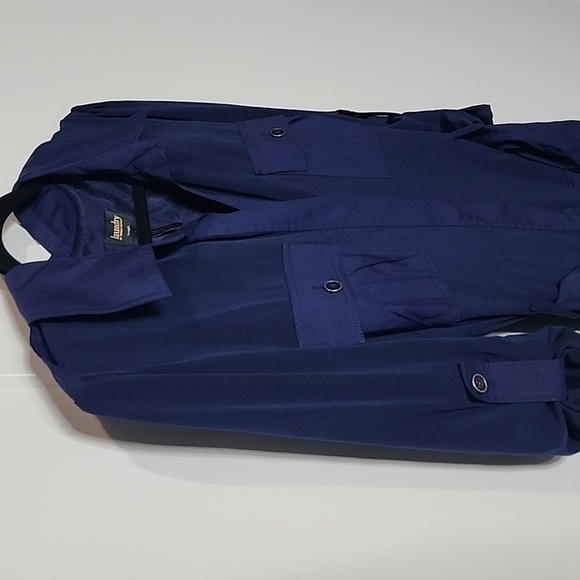 NWT Laundry by Shelli Segal Navy blue button front dress. Size 12 - Picture 4 of 6